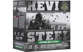 HEVI-Shot HS60024 HEVI-Steel Waterfowl 12Gauge 3" 1 3/8oz 2/4Shot 25 Per Box/10 Case - 25sh Box