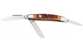 Boker 110852 Stockman Traditional Medium Clip Point/Sheepsfoot/Spey Plain D2 Steel Blade Brown Jigged Bone Handle