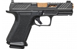 Shadow Systems SS1039CA MR920 Elite 9mm 10+1 Bronze Ticn Black Nitride Optic Cut/Serrated/Window Cut Stainless Slide Black Interchangeable Backstrap Grip *CA Compliant
