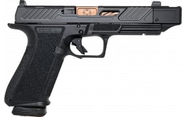 Shadow Systems SS2239CA DR920P Elite 9mm 10+1 Bronze Ticn Black Nitride Optic Cut/Serrated/Window Cut Stainless Slide Black Interchangeable Backstrap Grip *CA Compliant