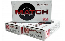 Hornady 83411 Match 22Creedmoor 80 GR Extremely Low Drag-Match 20 Per Box/10 Case - 20rd Box