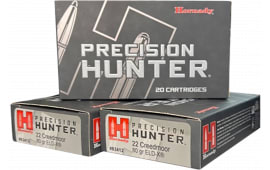 Hornady 83412 Precision Hunter 22Creedmoor 80 GR Extremely Low Drag-eXpanding 20 Per Box/10 Case - 20rd Box