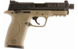 Smith & Wesson 10242 M&P 22 Compact SR SAO 22 Long Rifle 3.5" TB 10+1 FDE Polymer Grip Black