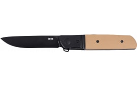 CRKT 5720B Bamboozled 3.32" Folding Plain Satin D2 Steel Blade Bronze/Black G10/SS Handle