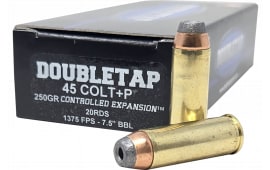 DoubleTap Ammunition 45P250CE20 45Colt 250 GR Semi Jacketed Hollow Point 20 Per Box/50 Case - 20rd Box
