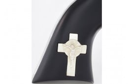 Cimarron Holy Smoker PP300WSCI01BG Revolver .357 Magnum 4.75" 6rd Single Action White Finish Silver Cross Inlay