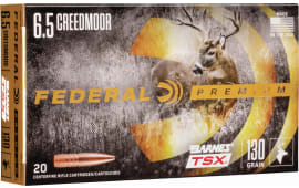 Federal P65CRDBTSX1 Premium 6.5 Creedmoor 130 gr Barnes Triple-Shock X - 20rd Box