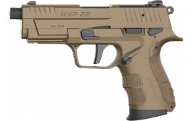 Retay USA RXP22FDE13TH RXP 13+1 4" Black Threaded Barrel, Flat Dark Earth Cerakote RMR/RMSc Optic Ready/Serrated Slide, Flat Dark Earth Cerakote Polymer Frame w/Accessory Rail, Textured Grip