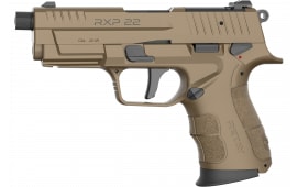 Retay USA RXP22FDE10TH RXP 10+1 4" Black Threaded Barrel, Flat Dark Earth Cerakote RMR/RMSc Optic Ready/Serrated Slide, Flat Dark Earth Cerakote Polymer Frame w/Accessory Rail, Textured Grip