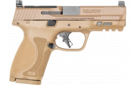 Smith & Wesson 13572 M&P M2.0 Compact 15+1, 4" Stainless Steel Barrel & Optic Cut/Serrated Stainless Steel Slide, Flat Dark Earth Polymer Frame w/Picatinny Rail
