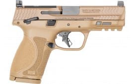 Smith & Wesson 13573 M&P M2.0 Compact 15+1 4" Stainless Steel Barrel & Optic Cut/Serrated Stainless Steel Slide, Flat Dark Earth Polymer Frame w/Picatinny Rail