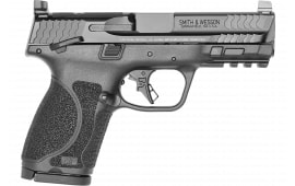 Smith & Wesson 13568 M&P M2.0 Compact 4" 15+1 Matte Black Armornite Stainless Steel Barrel/Slide with Optics Cut Black Polymer Interchangeable Backstrap Grip Includes 2 Mags (Thumb Safety)