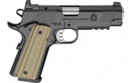 Springfield Armory PO9228AOS 1911 Operator 8+1 4" Black Cerakote Optic Ready Carbon Steel Slide Black Cerakote VZ G10 Grip