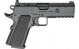 Springfield Armory PX9227LAOS 1911 Emissary 9mm 9+1 4.25" Stainless Barrel Optic Ready Black Carbon Slide VZ Grips Thin-Line G10 Grip