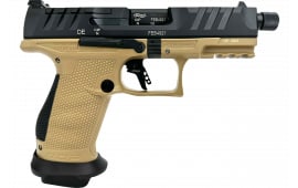 Walther Arms 2877520 PDP Compact Pro SD 15+1 4.60" Threaded Barrel, Black Optic Cut/Serrated Slide, FDE Polymer Frame with Pic. Rail, Performance Duty Textured Polymer Grip, Flared Magwell