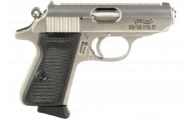 Walther Arms 4796022 PPK/S 7+1 3.30" Stainless Steel Barrel, Matte Stainless Serrated Slide & Frame w/Beavertail, Black Checkered Polymer Grip, Right Hand
