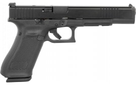 Glock PA163S101MOS G17L Gen 5 MOS Full Size Frame 10+1 6.02" Black Long Barrel, Black Cerakote MOS Cut/Serrated Steel Slide, Black Polymer Frame w/Picatinny Rail, Black Textured Grip