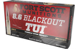 Fort Scott Munitions 86BLK235SCV1 Tumble Upon Impact (TUI) 8.6Blackout 135 GR 20 Per Box/10 Case - 20rd Box