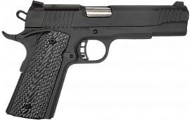 Rock Island 57180 M1911-A1 GI 10mm 8+1 5" Matte Black Barrel, Optic Cut/Serrated Slide, Frame, Black Rubber Grip