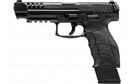 HK 81001156 VP9L 20+1 5" Black Polygonal Rifled Barrel, Long/Lightening Cuts/Optic Cut Steel Slide, Polymer Frame w/Picatinny Rail, Black Interchangeable Backstrap Grip
