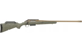 Ruger 46935 American Predator Gen II Full Size 3.1"\s22" Burnt Bronze Cerakote Threaded Barrel, Picatinny Rail Steel Receiver, Green Splatter Adjustable Synthetic Stock