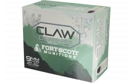 Fort Scott Munitions 9MM115SCVFNCD Claw Defense 9mm 115 GR 20 Per Box/25 Case - 20rd Box