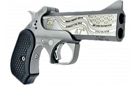Bond Arms DT47-45/410 DT-47 Trump 47th President (Long Colt)/.410 2 Shot4.25" Stainless w/Gold Engraving Double Barrel, Stainless Steel Frame, Black Extended B6 Resin Grips