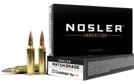Nosler 51297 Match Grade 22Creedmoor 85 GR RDF Hollow Point Boat Tail 20 Per Box/10 Case - 20rd Box