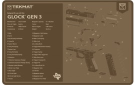TekMat TEKR17GLOCKG3FDE Glock Gen 3 Cleaning Mat Flat Dark Earth Rubber 11" x 17" - Designed For Use With Glock Gen 3 Pistols