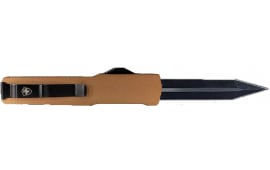 Templar Knife MAAB121 Premium Lightweight Folding Dagger Plain Black Oxide Stonewashed Powder Coated Powder Coated D2 Steel Blade, Bronze Aged Aluminum Handle
