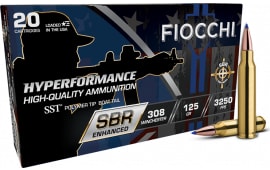 Fiocchi 308SBRA Hyperformance 308Win 125 GR Super Shock Tip 20 Per Box