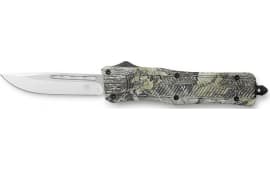 CobraTec Knives MWDCTK1MDNS CTK-1 American Flag Medium 3" OTF Drop Point Plain D2 Steel Blade, 5" Woodland Camo Aluminum Alloy Handle