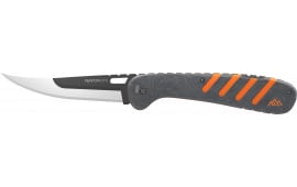 Outdoor Edge Razor HTX Folding Knife, 5" 420J2 SS Blade, Gray/Orange Handle, Push-Button Blade Change.