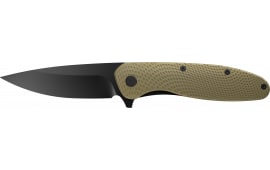 Outdoor Edge Viddux VD1C Folding Knife, 3.15" 4Cr14MoV Black Drop Point Blade, Green Glass-Filled Nylon Handle.
