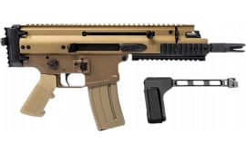 FN 38101883 Scar 15P 30+1 7.50" Black Steel Barrel, Flat Dark Earth Anodized Picatinny Rail Aluminum Receiver, SB Tactical Brace, Ambidextrous