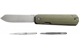 CIVIVI Sendy C21004B-1 Folding Knife, Nitro-V Spey Point 2.83" Satin Blade, Green/Red G10 Handle.