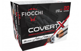 Fiocchi 38CCWA CovertX 38Special +P 125 GR Jacketed Hollow Point 20 Per Box/10 Case - 20rd Box