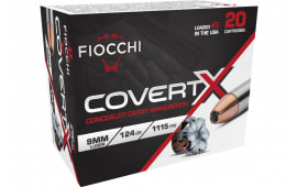 Fiocchi 9CCWB CovertX 9mm 124 GR Jacketed Hollow Point 20 Per Box/10 Case - 20rd Box
