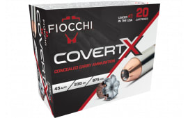Fiocchi 45CCWB CovertX 45Auto 230 GR Jacketed Hollow Point 20 Per Box/10 Case - 20rd Box