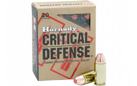 Hornady 90923 Critical Defense 45Auto+P 185 GR Flex Tip eXpanding 20 Per Box/10 Case - 20rd Box