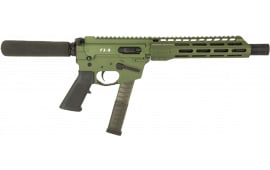 Freedom Ordnance FX9P10T-ODG FX9 31+1 10" Black Nitride Stainless Steel Barrel, M-LOK Handguard, Black Anodized Aluminum Picatinny Rail Receiver, OD Green Pistol Tube, AR15 Grip, Right Hand