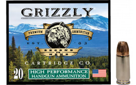 Grizzly Ammo GC9MM2 9mm 124 GR Jacketed Hollow Point 20 Per Box/10 Case - 20rd Box