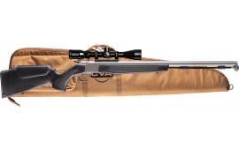 CVA PR2050SSCP Optima Scope Package 26" Stainless Fluted Barrel, Drilled & Tapped Stainless Steel Receiver, Fixed Black Synthetic Stock, Konus 3-9x40mm BDC, Rifle Case, Aerolite Bullets