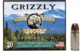 Grizzly Ammo GC9+P+CM10 9mm+P 124 GR Jacketed Hollow Point 20 Per Box/10 Case - 20rd Box