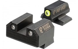 Night Fision Tritium Night Sight Set Stealth Series Black Frame Yellow Front Ring for Canik Mete SF CNK029187250YGZG