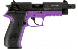 GSG FireFly GERG2213TFFLA Pistol .22 LR 4.9" Threaded Barrel 13-Round DA/SA Purple Frame, Picatinny Rail.
