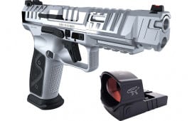 Canik SFx Rival-S 9mm Pistol with MeCanik MO2 5" Chrome 2-18 Rd Mags, Hard Case, Holster Acc Pkg - As New Trade Show Display Guns, Excellent Condition