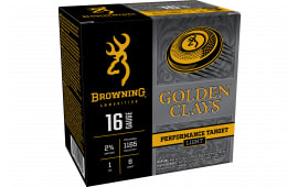 Browning Golden Clays 16 Gauge 2.75" 1oz #8 Lead Shot 25 Round Box Plastic Case