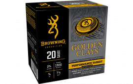 Browning Golden Clays 20 Gauge 2.75" 7/8 oz #7.5 Lead Shot 25 Rounds Plastic Case