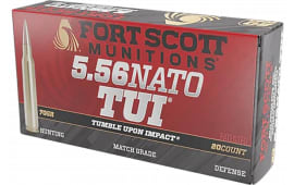Fort Scott Munitions Tumble Upon Impact 5.56 NATO 70gr Solid Copper Spun Bullet 20rd Box